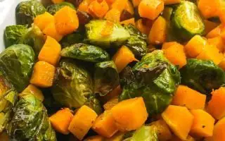 Roasted Brussels Sprouts and Butternut Squash With Medjool Dates